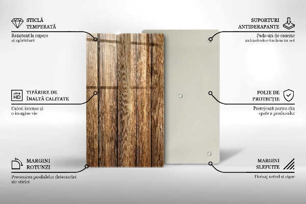 Üveg vágódeszka Fa textúra táblák