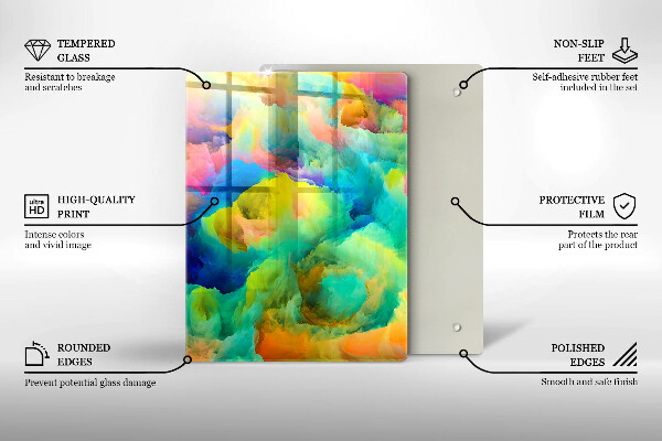 Üveg vágódeszka Dekoratív levelek arannyal