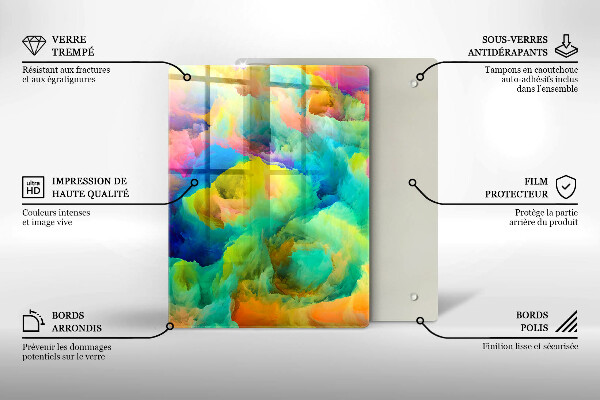 Üveg vágódeszka Dekoratív levelek arannyal