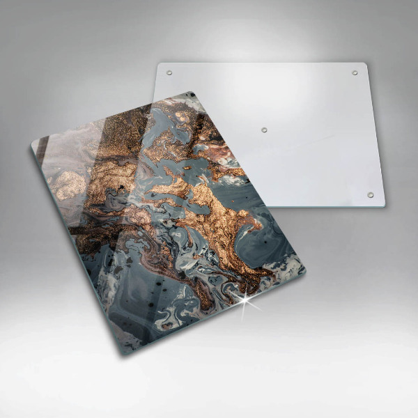 Üveg vágódeszka Dekoratív szikla arannyal