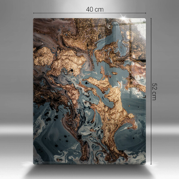 Üveg vágódeszka Dekoratív szikla arannyal