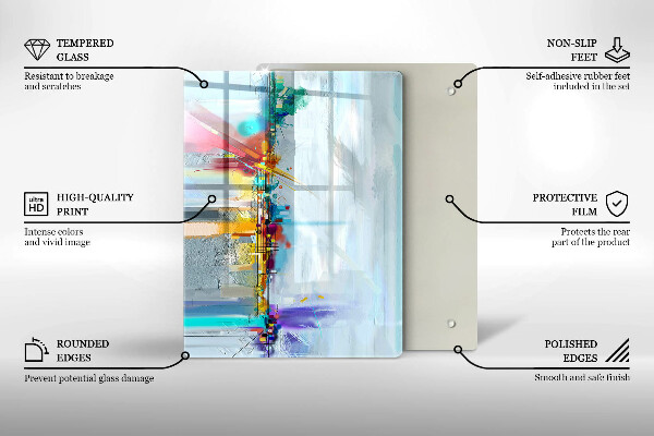 Üveg vágódeszka Dekoratív szikla arannyal