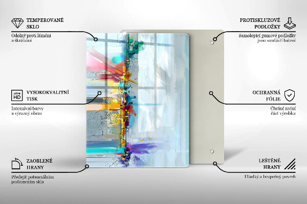 Üveg vágódeszka Dekoratív szikla arannyal