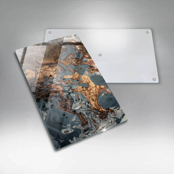 Üveg vágódeszka Dekoratív szikla arannyal