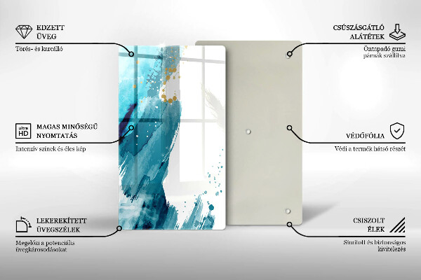 Üveg vágódeszka Kék foltok