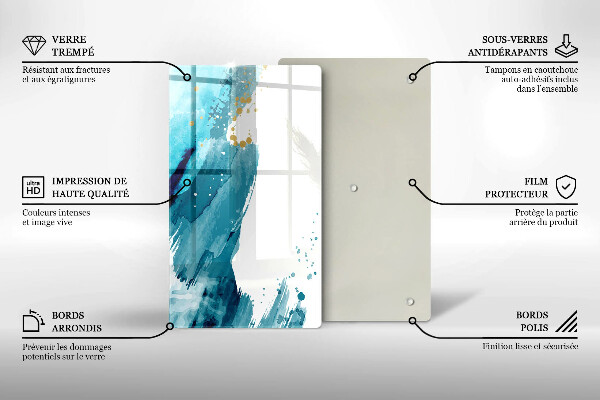 Üveg vágódeszka Kék foltok