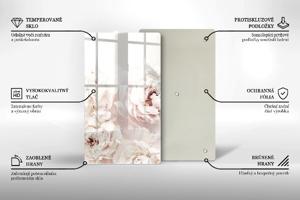 Üveg vágódeszka Pasztell bazsarózsa