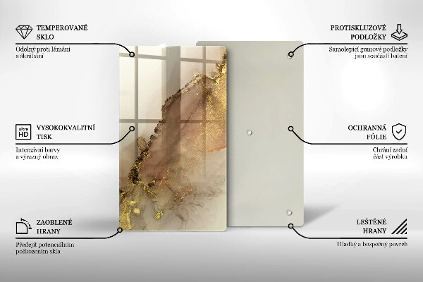 Üveg vágódeszka Arany absztrakció