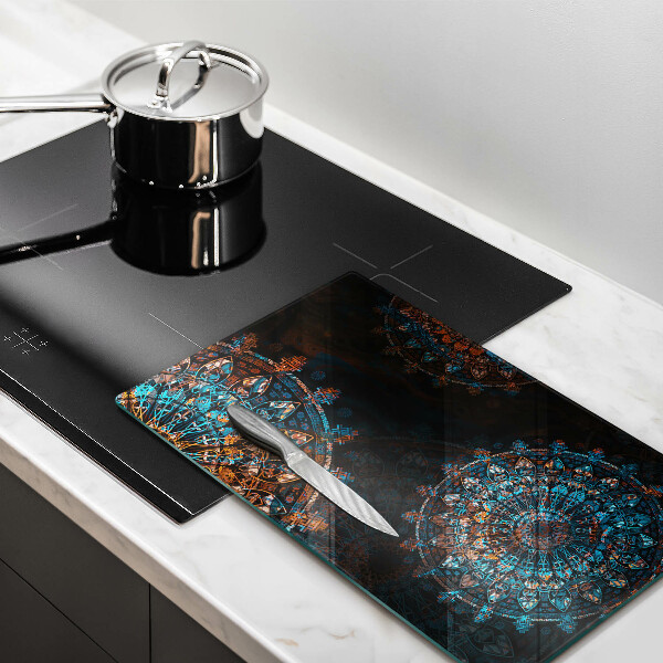 Üveg vágódeszka Boho vintage kerekek