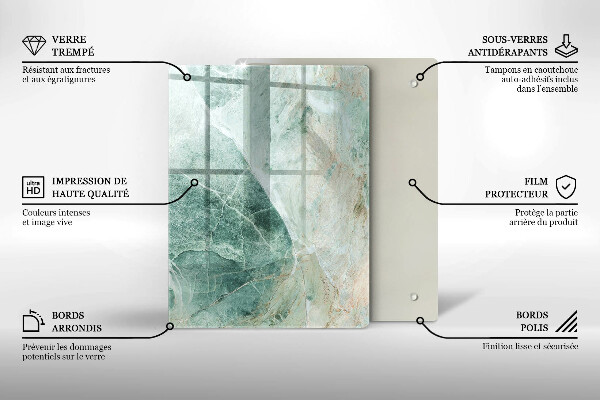 Üveg vágódeszka Boho vintage kerekek