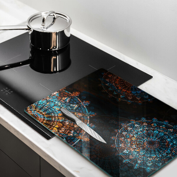 Üveg vágódeszka Boho vintage kerekek