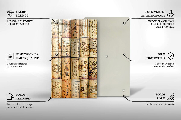 Üveg vágódeszka Régi bordugók