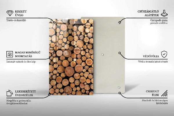 Üveg vágódeszka Fatörzsek