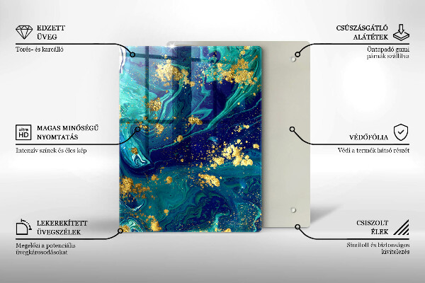 Üveg vágódeszka Dzsungel levelei
