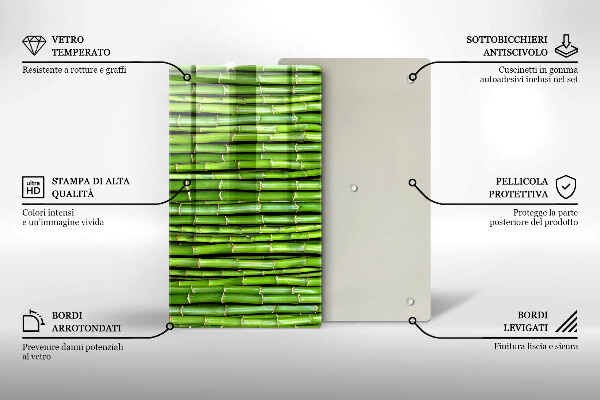 Üveg vágódeszka Természetes bambuszok