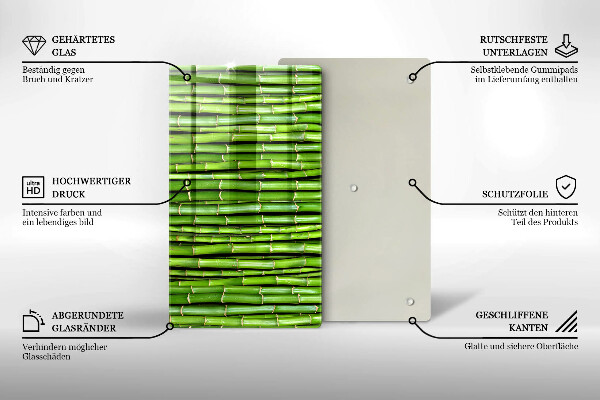 Üveg vágódeszka Természetes bambuszok