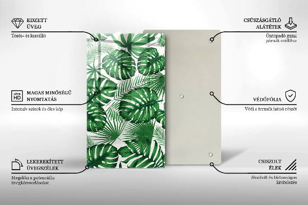 Üveg vágódeszka Monstera levelek