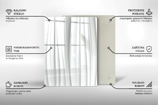 Üveg vágódeszka Monstera levelek