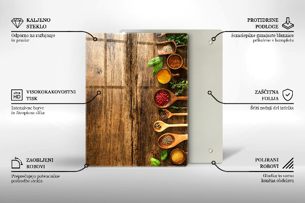 Üveg vágódeszka Fa táblák és levelek