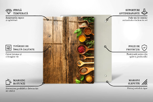 Üveg vágódeszka Fa táblák és levelek