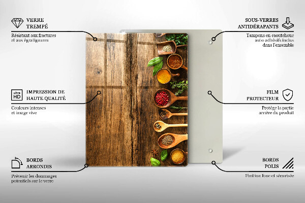 Üveg vágódeszka Fa táblák és levelek