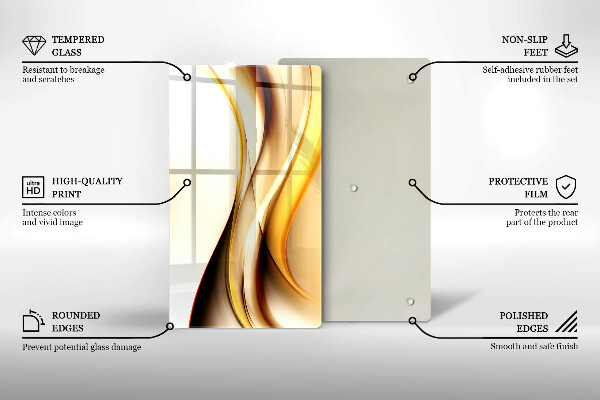 Üveg vágódeszka Absztrakt füst vonalak