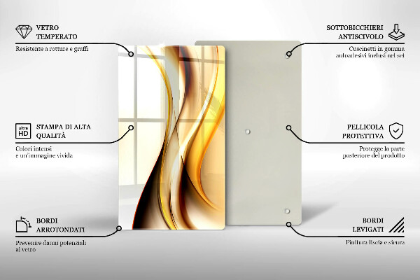 Üveg vágódeszka Absztrakt füst vonalak