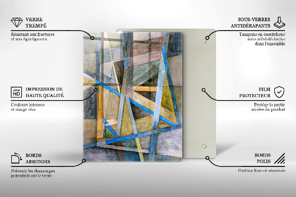 Üveg vágódeszka Absztrakt füst vonalak