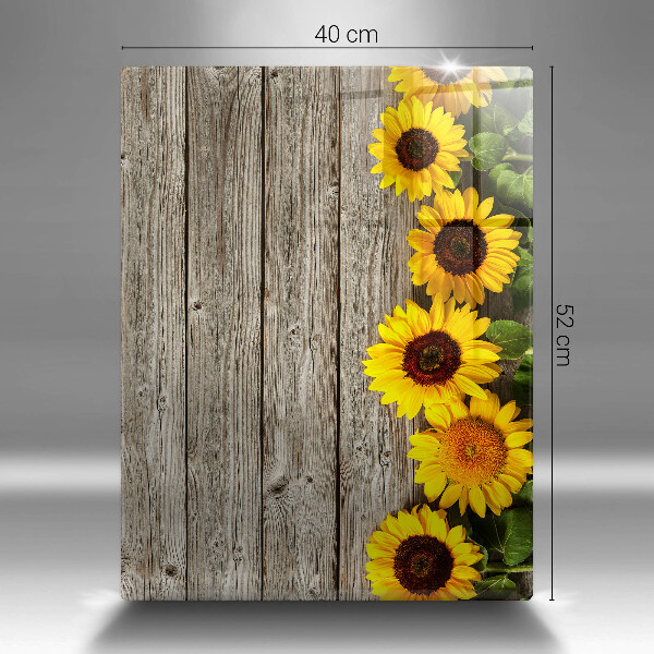 Üveg vágódeszka Napraforgó táblákon