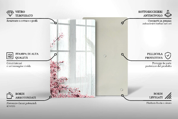 Üveg vágódeszka Virágok a táblákon