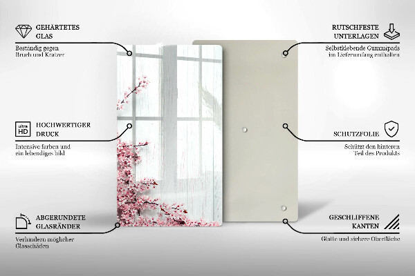 Üveg vágódeszka Virágok a táblákon