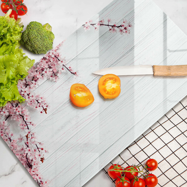 Üveg vágódeszka Virágok a táblákon