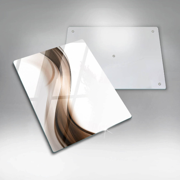 Üveg vágódeszka Absztrakt barna vonalak