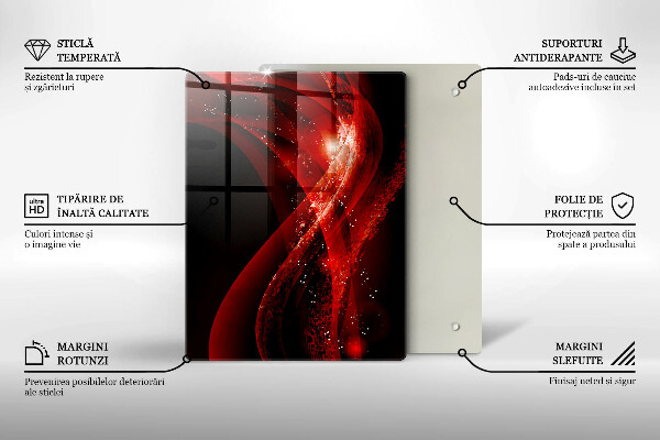 Üveg vágódeszka Absztrakt barna vonalak