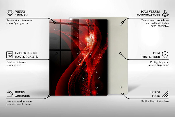 Üveg vágódeszka Absztrakt barna vonalak