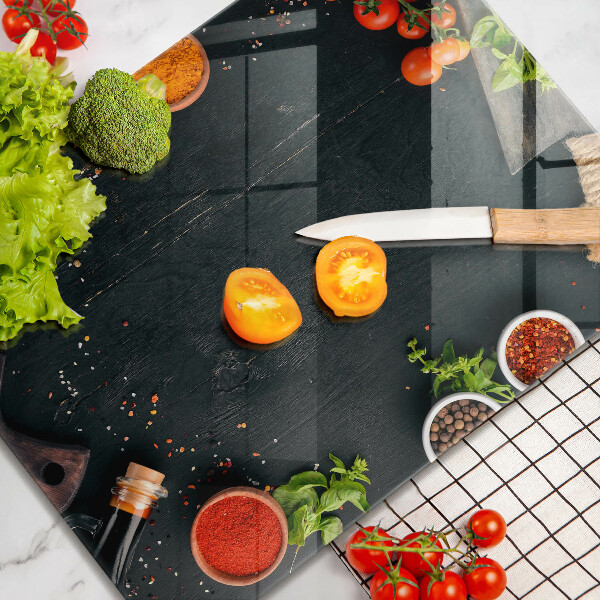 Üveg vágódeszka koktélparadicsom