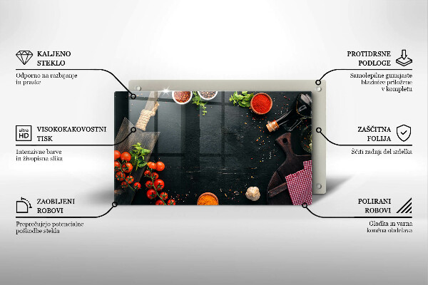 Üveg vágódeszka koktélparadicsom