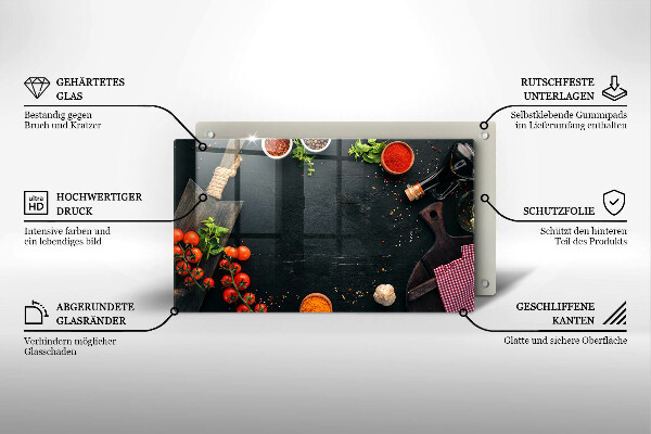 Üveg vágódeszka koktélparadicsom