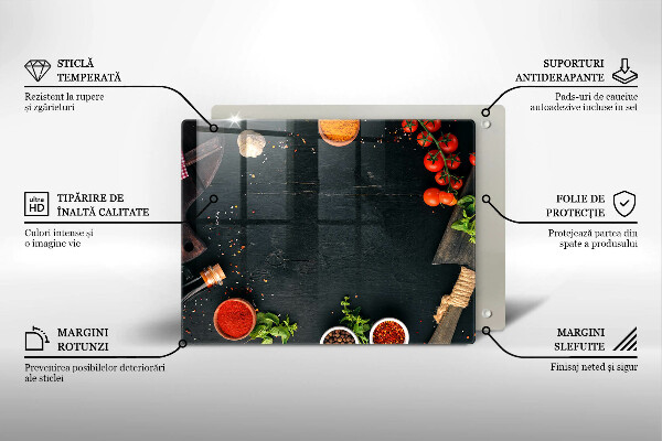 Üveg vágódeszka koktélparadicsom