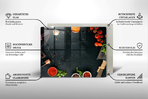 Üveg vágódeszka koktélparadicsom