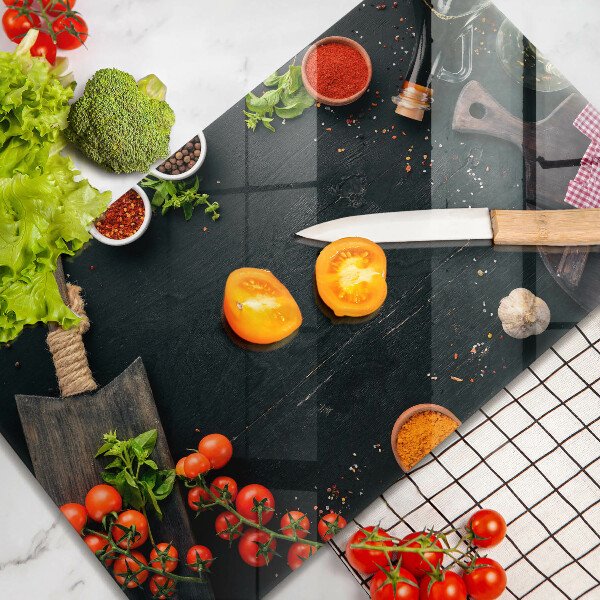 Üveg vágódeszka koktélparadicsom