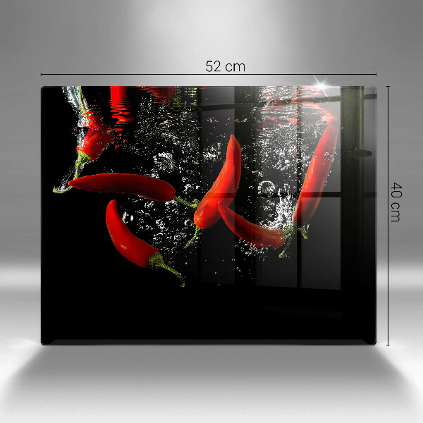 Üveg vágódeszka Chili paprika vízben