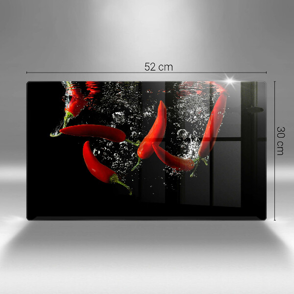 Üveg vágódeszka Chili paprika vízben
