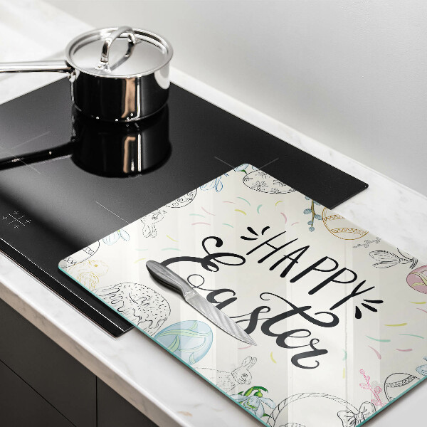 Üveg vágódeszka Happy Easter