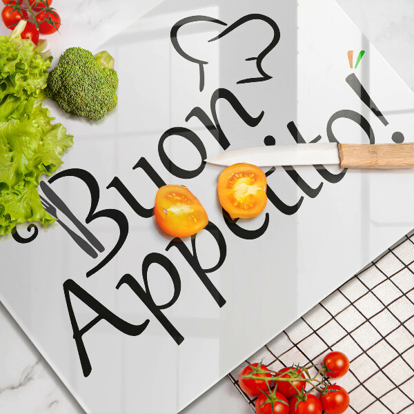 Üveg vágódeszka Buon Appetito!