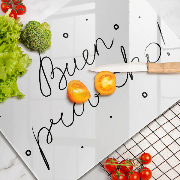 Üveg vágódeszka Buen provecho!