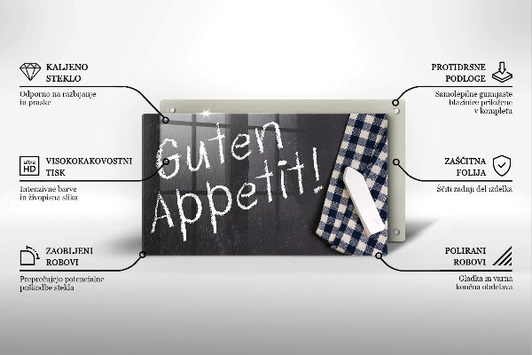 Üveg vágódeszka Guten Appetit!