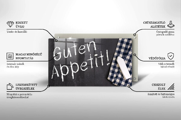 Üveg vágódeszka Guten Appetit!