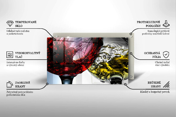 Üveg vágódeszka Pohár bor