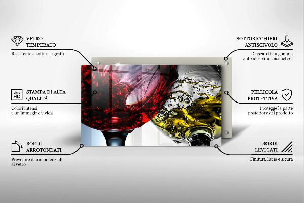 Üveg vágódeszka Pohár bor
